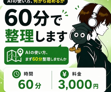 AIの使い方、何から始めるか60分で整理します AIの使い方、まず60分整理しませんか イメージ1