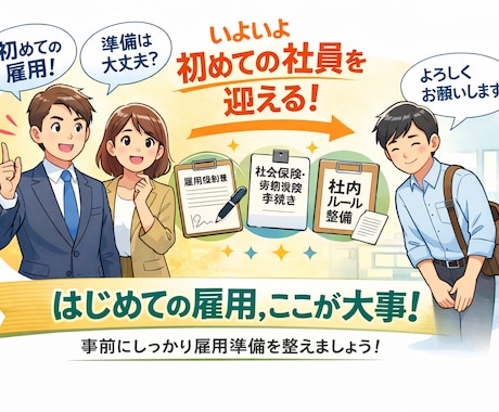新規適用事業所届、一括サポートします ・はじめて人を雇う会社のための労務パック（30名未満想定） イメージ1