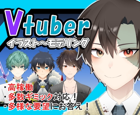 格安価格でキャラデザ~モデリング全肯定承ります 笑う!振り向く!揺れる!多数ギミックのlive2dモデル! イメージ1