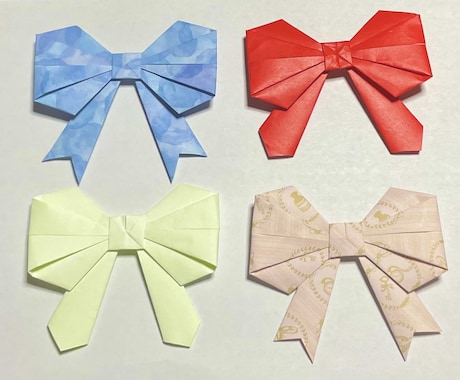 折り紙でリボンを量産します 2パターン作れます！イベントなどにいかがですか？ イメージ1