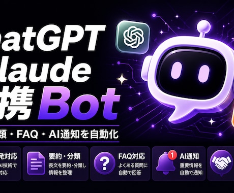 APIを活用したBotを制作します AI要約・自動返信・データ分析をBotで自動化 イメージ1