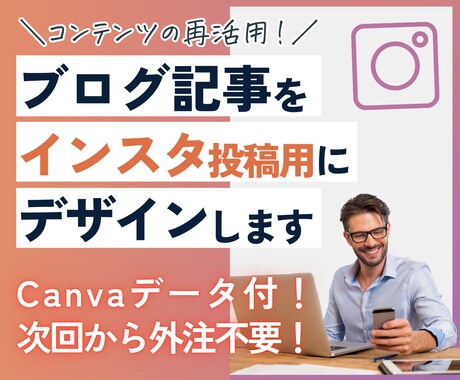 ブログの文章からInstagram投稿を作成します テンプレート付/時短/SEO強化/インスタグラム/画像作成 イメージ1