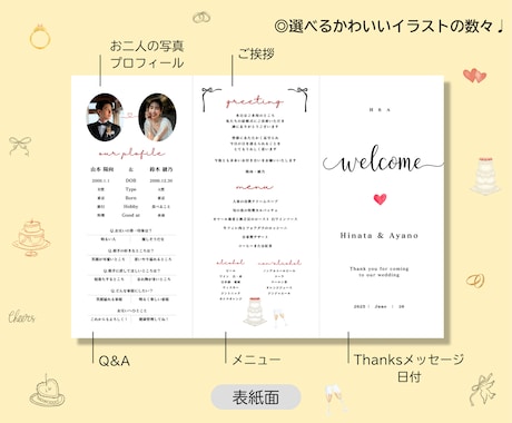 高品質◎三つ折りプロフィールブックお作りします 1部130円♩貴方らしくおしゃれでポップな一冊をお届けします イメージ2