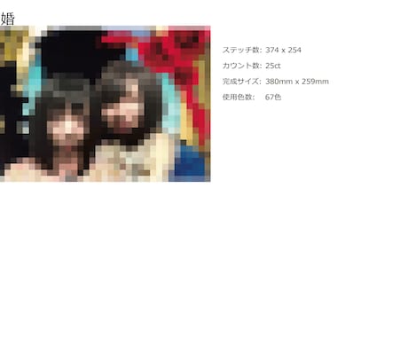 クロスステッチチャートを作成いたします 思い出の写真やお気に入りの画像をチャート化して提供いたします イメージ1