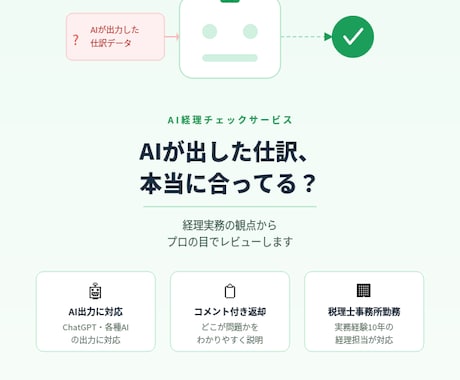AI生成の経理資料を最終チェック！不安を解消します 個人事業主向けの経理サポート。テキストやデータのチェックを！ イメージ2