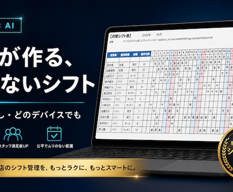 AIでシフト作成を自動化します Excel不要　Mac・Windows・タブレット全対応 イメージ1
