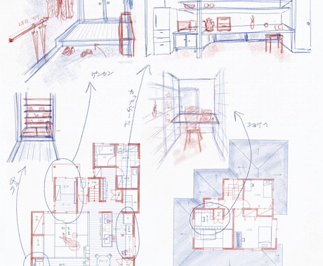 住宅の間取りやリノベの手書き図面を提案します 家具レイアウトや本格間取りを考えたい方におすすめ！ イメージ1