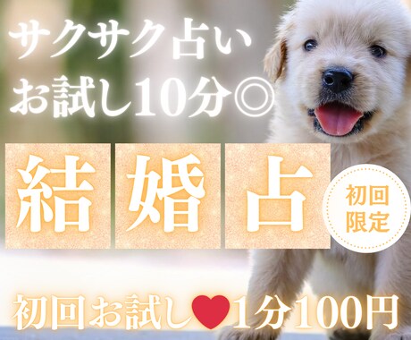10分でサクサク結婚占いします 【4月末まで♡1分200円→100円】短時間OK♡ イメージ1