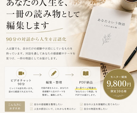あなたの人生を、一冊の読み物として編集します あなたの人生を一冊の物語にします イメージ1