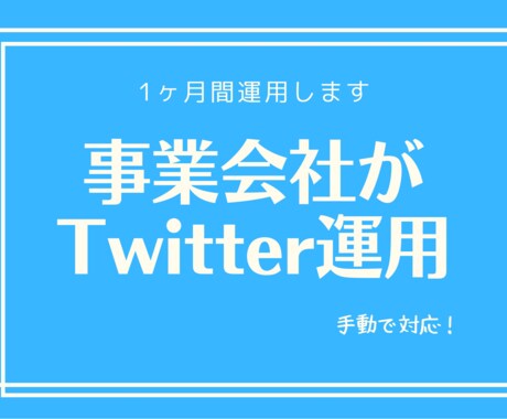 事業会社が1ヶ月間Twitter運用します 【安心の法人サービス！プロのチームが責任を持って対応します】 イメージ1