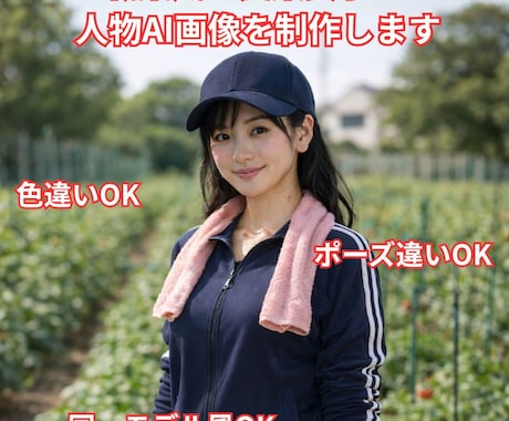 職業系の同一人物風AI画像作りますます 職業別・色違い・ポーズ違い対応 イメージ1