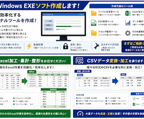 Windowsツール開発承ります 面倒なデータ処理を自動化！面倒な作業を自動化して時間を節約 イメージ2