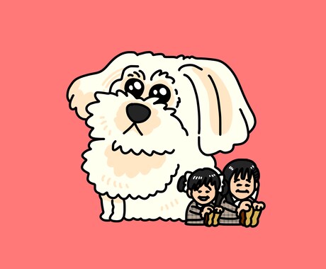 会話広がる！似顔絵と好きなものペアでお描きします 名刺やアイコンにピッタリ！ポップでキュートな似顔絵！ イメージ1