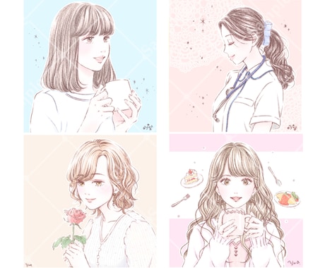 ふわっとやさしい好印象アイコンイラストお描きします 女性に人気♪SNSやブログ等におすすめです！ イメージ2