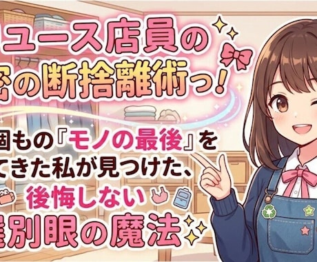 元リユース店員の秘密の断捨離術教えます 何千もの『モノの最後』を見てきた私が見つけた後悔しない選別眼 イメージ1