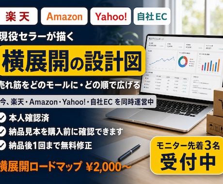 現役の多モール運営セラーが横展開を設計します 売れ筋を『どのモールに・どの順で』広げる設計図 イメージ1