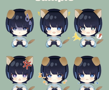SNSやYouTubeで使えるミニキャラ描きます かわいくて使いやすい！動画などで使える表示差分も◎ イメージ2