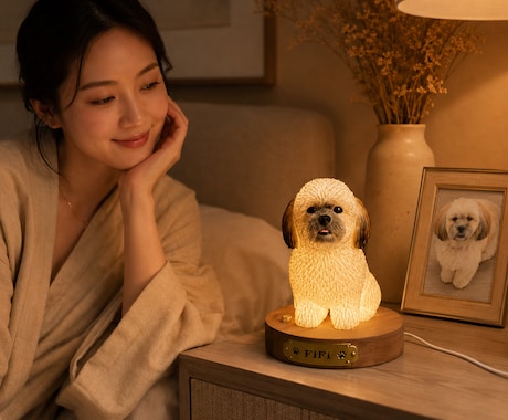 写真から愛犬・愛猫の3Dライトを制作しますます 人の手による3D造形と手彩色で忠実に再現 イメージ1