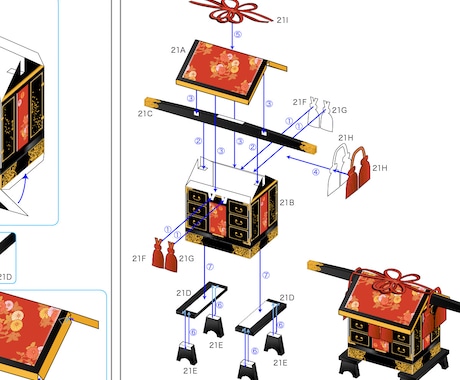 テクニカルイラスト制作します 説明用の線画を、仕様変更にも対応できるaiデータで作成します イメージ2