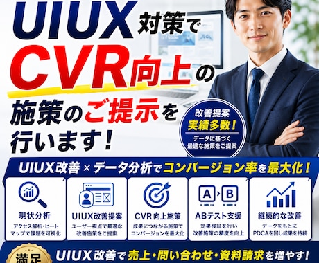 UIUX対策でCVR向上の施策のご提示を行います ご予算内でAIO/LLMO/GEO対策ならお任せください！ イメージ1