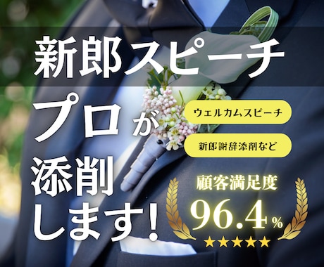安心【24時間以内対応可】新郎スピーチ添削します 【現役司会者】が結婚式でのウェルカムスピーチや謝辞の添削 イメージ1