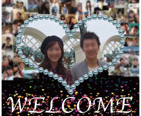 結婚式ウェルカムボードのデータ作成いたします 出席者全員の写真が入ったインパクトのあるウェルカムボードです イメージ2