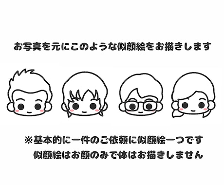 ワンコインでゆるっとシンプルに似顔絵お描きします アイコンやお名刺などにどうぞ♪ イメージ1
