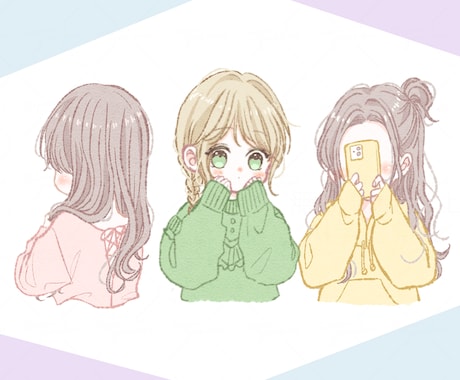 2色でかわいく描きます ゆるふわな雰囲気のアイコンが似合うあなたに イメージ1