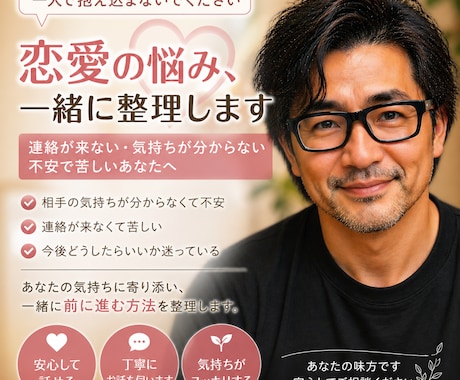 連絡がつかなくて苦しい方、整理します 相手の気持ちが分からず不安な状態を整理します イメージ1