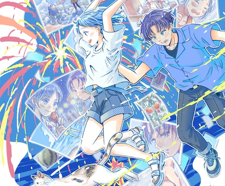 華やかで目を引く一枚絵✨ご要望に応じて描きます あったか&爽やかなテイストが得意♪細かくオーダーできます！ イメージ1
