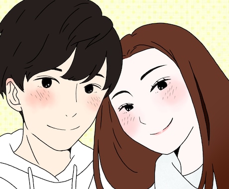カップル似顔絵描きます 結婚式・記念日・プレゼントで使用できるイラスト作成します イメージ2