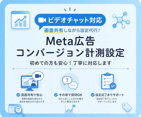 Meta広告コンバージョン計測設定を代行します 【ビデオチャット】ピクセル設定・イベント計測まで対応します イメージ1