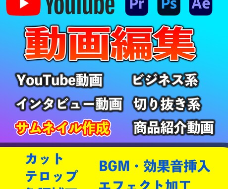 YouTubeの動画編集・サムネイル制作を致します ビジネス系を中心に動画編集致します‼ イメージ1