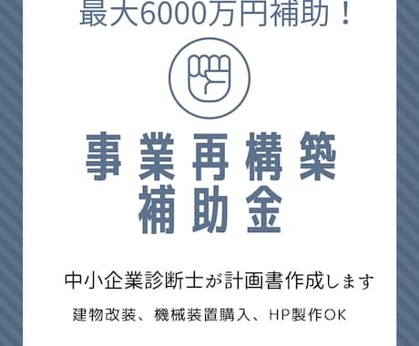 事業再構築補助金の過去不採択案件を修正します なぜあなたの計画書は採択されないのか？専門家がゼロから修正 イメージ1