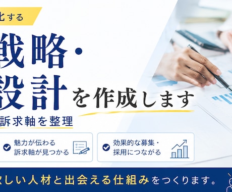 採用戦略・募集設計を作成します 採用ターゲットと訴求軸を整理します イメージ1