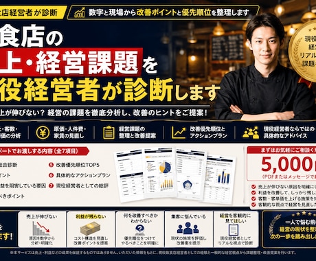 飲食店の売上・経営課題を現役経営者が診断します イメージ1