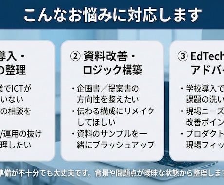 EdTech企業向けの学校ICT導入を助言します 70校支援の専門家が導入課題を整理します イメージ2