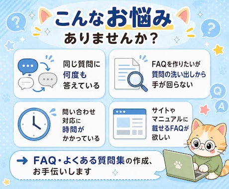 FAQ・よくある質問集を丁寧に作成します 6,000円〜/30問まで/Word+PDF納品 イメージ2