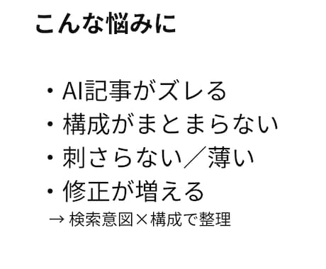 AI×SEOで記事構成のズレを診断します 検索意図と構成のズレを診断・改善提案 イメージ2