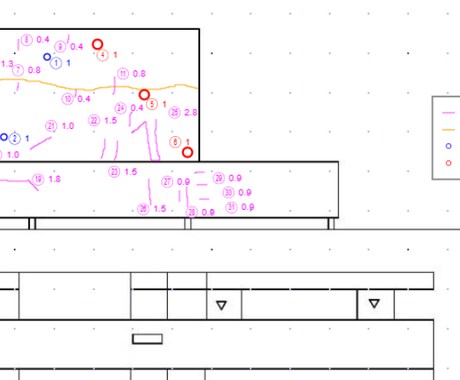 躯体・タイル劣化図作成承ります 補修箇所の集計、立面図のトレースも対応致します イメージ2