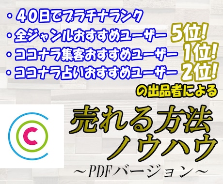 ココナラ100万プレイヤーがココナラの売り方教ます おすすめユーザー5位達成⭐️PDFバージョンです✨✨✨✨✨ イメージ1