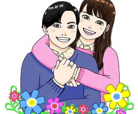 大切な人との似顔絵お描きします いただいたお写真から服装などもご要望をお聞きしてお描きします イメージ2