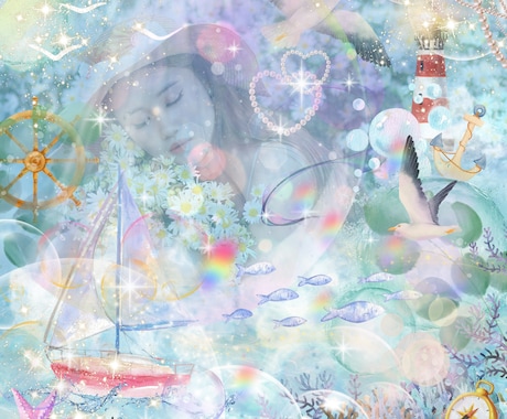 あなただけのキラキラ癒しのデジタルアート制作します 女神のヒーリングアートで波動爆上げ＆癒し効果♡ イメージ2