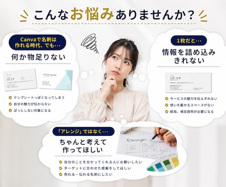 想いを翻訳する、二つ折り名刺デザイン制作します ヒアリングからコンセプト設計まで、あなたの魅力を1枚にします イメージ2