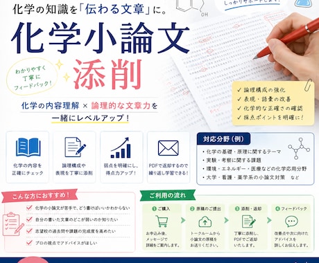 化学の小論文添削します イメージ1