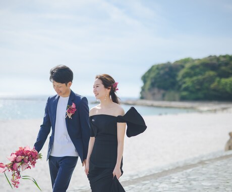 平日限定・ウェディングのロケ前撮りいたします ご希望のロケ地でお二人の空気感を大切にお写真を撮影いたします イメージ1