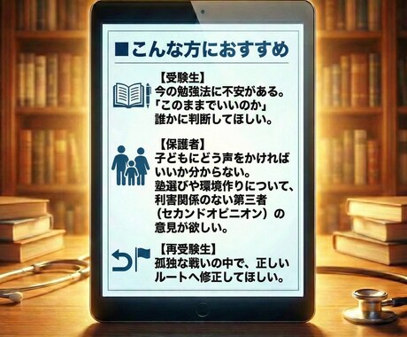 現役医学生が受験の質問、相談にお答えします 【人数限定】期間・回数制限なし。迷いが晴れるまで徹底対応。 イメージ2