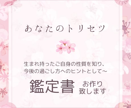 あなただけの鑑定書あなたのトリセツお作り致します 生まれ持ったご自身の性質を知り今後の過ごし方のヒントとして イメージ2