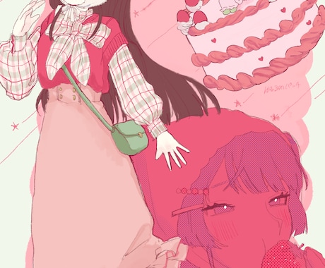 ゆるかわいくて満足度の高い一枚絵を描きます MVサムネや記念絵に最適！現役美大生が描くゆるかわ一枚絵 イメージ2