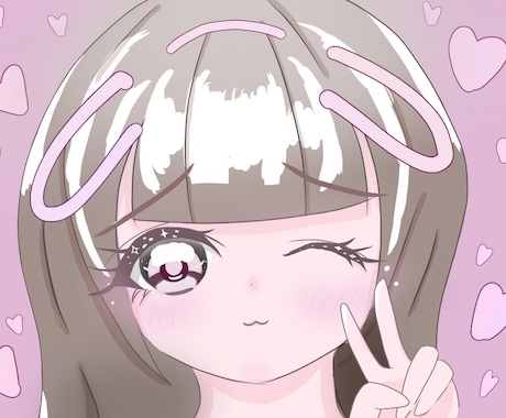 SNSアイコンなどに使えるかわいい女の子を描きます イメージ1